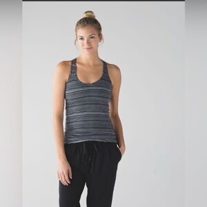 Lululemon Cool Racerback Yoga Athletic Stretch Run Cyber Black Deep Coal Tank 0